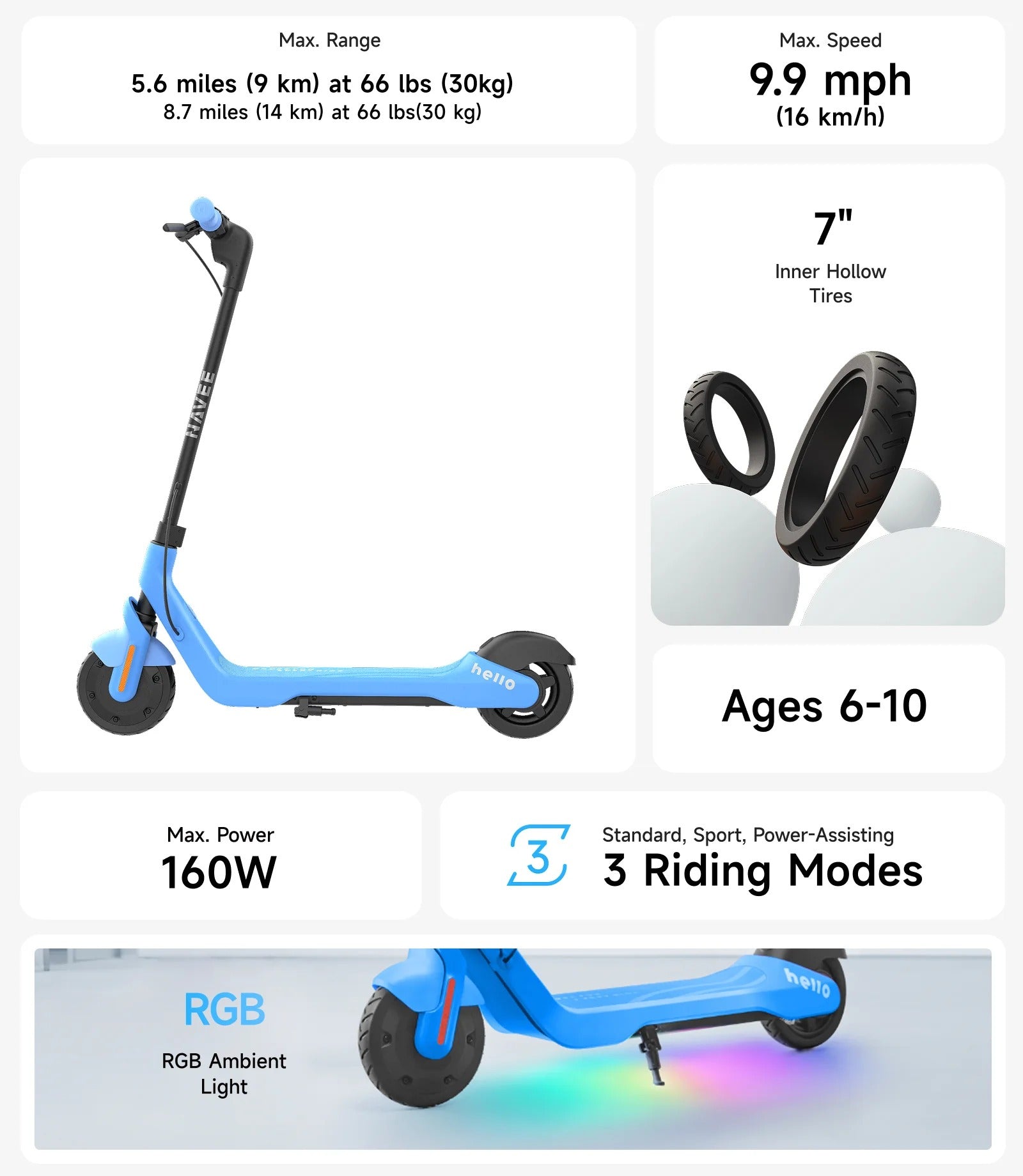 Smart kids E-scooter NAVEE K100